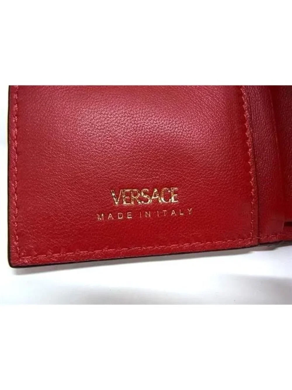 Versace Bifold Wallet Medusa Red Leather